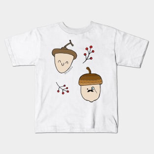 Acorn with monocle and hat Kids T-Shirt